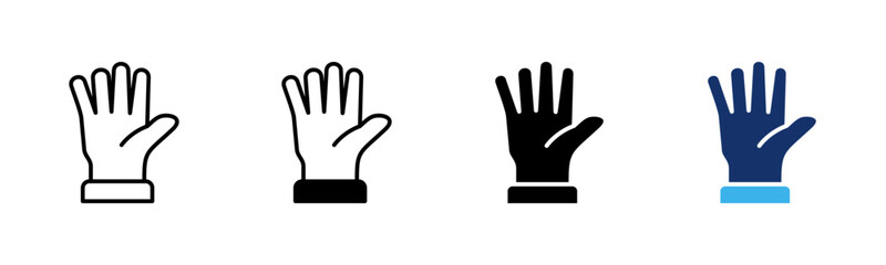 Fototapeta premium Raised Hand icon sheet multiple style collection