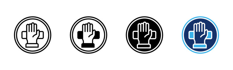 Obraz premium Stop Hand icon sheet multiple style collection