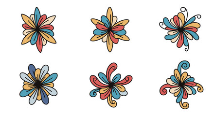 Obraz premium Floral Swirl Ornamen minimal contemporary color vector
