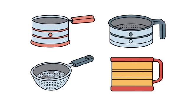 Flour Sifter Line modern colorful abstract illustration
