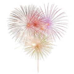 Obraz premium Vibrant display of colorful fireworks illuminating the night sky with a central sparkler.