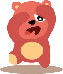 Obraz premium Cute Pink Teddy Bear Character Feeling Very Tired and Exhausted