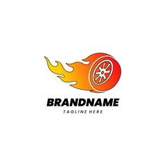 Obraz premium fire rims logo design vector