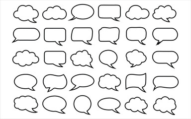 Fototapeta premium Smooth Contour Speech Balloon Pack