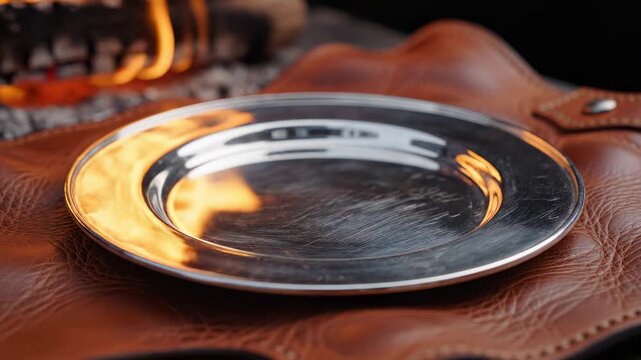 shiny metal flat plate