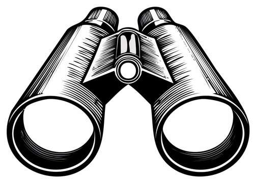 Vintage Binoculars Illustration Discovery Exploration Vision Optics Research