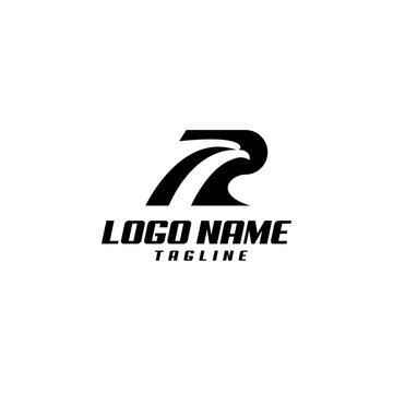 initial letter R eagle logo esign vector