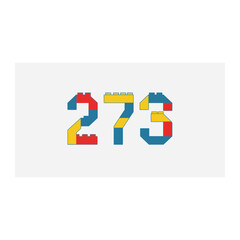 Number 273 Built From Colorful Toy Plastic Bricks © Tupo