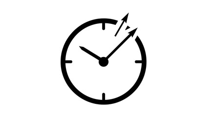 Simple clock with moving hands icon.