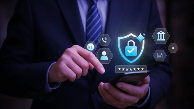 Password Protection and Secure Login Concept with Mobile Authentication, Encrypted Data Access and User Identity Verification