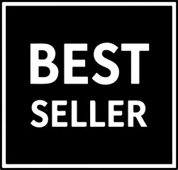 Black and White Best Seller Badge Vector Illustration
