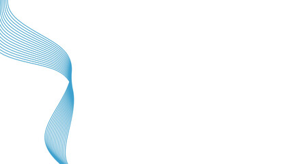 Abstract blue smooth waves on white background