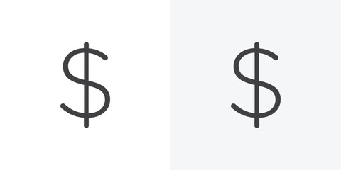 Fototapeta premium Dollar icon vector sign symbol isolated on white. Stroke and clipart style