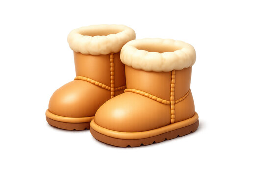 Cozy winter fashion icon - simple illustration of warm ugg boots for seasonal design and print