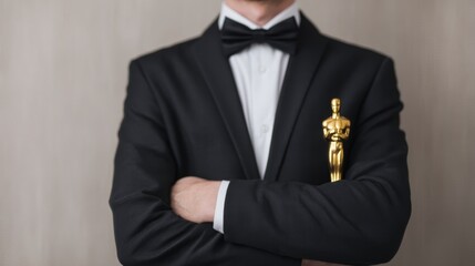 Mental Health in High-Pressure Corporate Life. Overcoming Imposter Syndrome: Person at Award Ceremony Feeling Uncertain and Out of Place