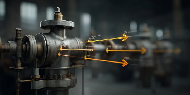 Aging industrial machinery illustrating asset depreciation process as operational value gradually decreases over measurable business time