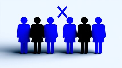 Abstract Representation of Social Exclusion and LGBTQ Rights Activism Depicted Through Colorful Silhouettes Symbolizing Diversity and Inequality in Society