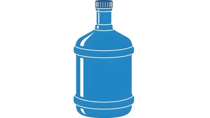 A blue plastic water bottle on transparent background