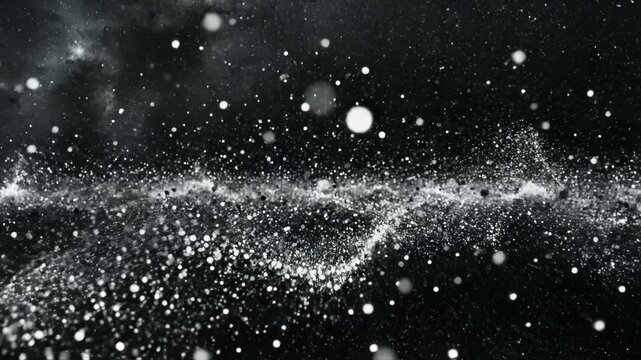 Cosmic star field with glowing particles