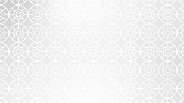 Animated white elegant arabesque background for religious greetings as ramadan and common Islamic purposes.