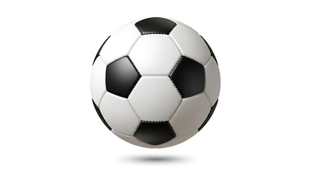 Fototapeta premium Classic soccer ball in mid-air on white background