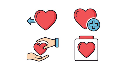 Heart donation Line modern abstract creative illustration