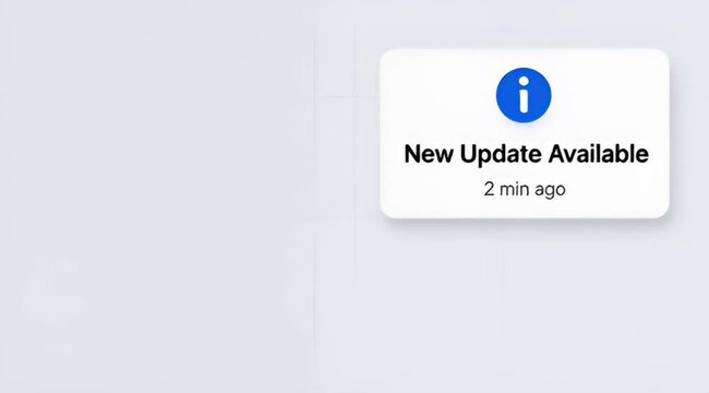 Notification indicating a new software update available for a mobile device