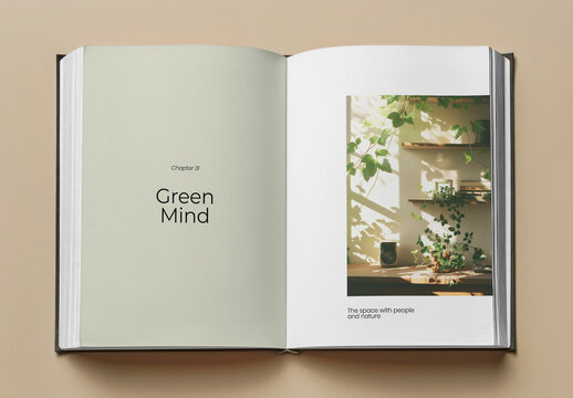 Open Book Mockup Showcasing Nature Theme PSD