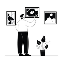 Virtual Art Exhibition Vector illustration. EPS 10