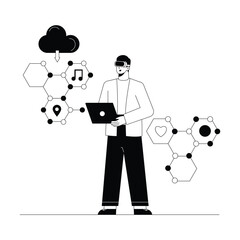 Blockchain Research Vector illustration. EPS 10