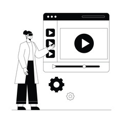 Virtual Video Representation Vector illustration. EPS 10