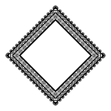 Rectangle black certificate border pattern line photo frame islamic wedding invitation 