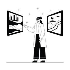 Virtual World Vector illustration. EPS 10