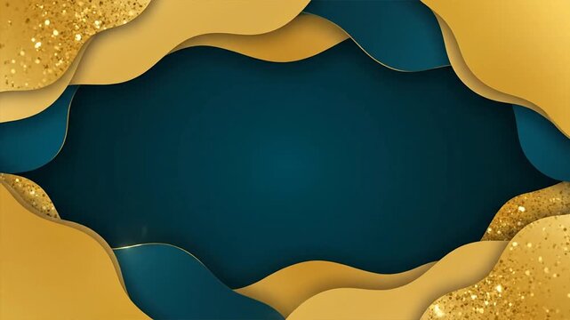 Luxury Gold Frame with Blue Background.