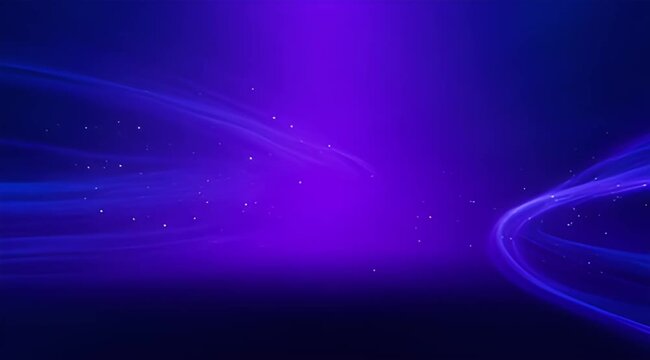 Abstract dark purple and blue gradient background with glowing light trails