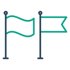 Obraz premium Flag icon. Line icon style. Icon related to finish. success elements vector illustration. Transparent background