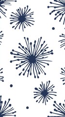 Obraz premium Abstract blue spells pattern on clean white background minimalist graphic design element.