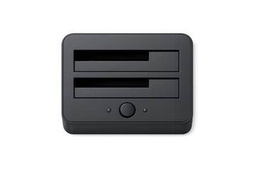 Obraz premium Minimalist electronic device design with dual slots and button - conceptual image for technology projects