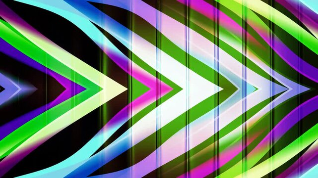 Vibrant abstract background with colorful wavy and angular lines creating a dynamic arrow-like pattern.