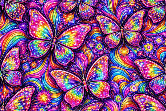 seamless pattern with butterflies