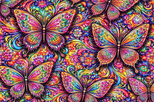 seamless pattern with butterflies