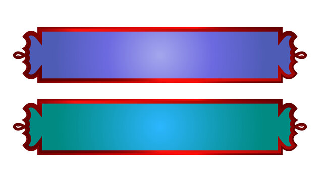 Set Of Luxury Purple and Blue Arabic Islamic Banner Title Frame Text Box Border