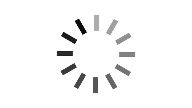 Circular loading sign, isolated on black background, vector illustration. whit 4k animation