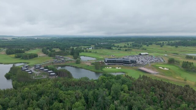 Aerial drone view of TPC Toronto at Osprey Valley in Caledon, Ontario, Canada