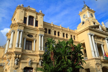 Obraz premium Grand Historic City Hall Building in Malaga, Spain,