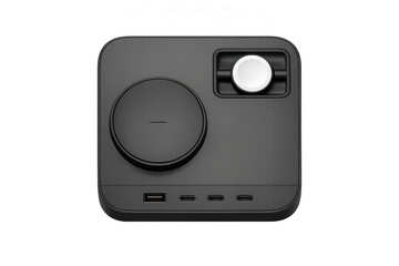 Obraz premium Modern minimalist electronic device with dials and ports for audio equipment design