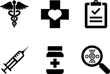 Fototapeta premium Set of Healthcare Icons with Minimalist Medical Symbols