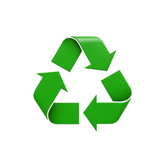 Obraz premium A green recycling symbol on a black background with a transparent background