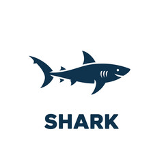 Obraz premium Stylized blue shark illustration with accompanying text label below
