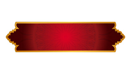 luxury red arabic islamic text box title frame border